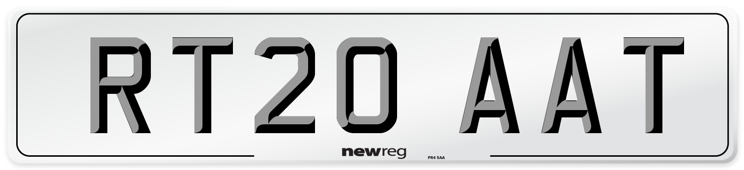 RT20 AAT Number Plate from New Reg